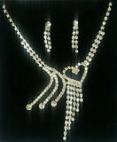 Elegant and stylish bollywood silver plated stunning diamante heart necklace