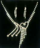 Elegant and stylish bollywood silver plated stunning diamante heart necklace