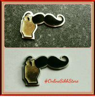 Punjabi kundi mush sikh singh panjabi moustache acrylic adhesive sticker a2 #mus