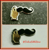 Punjabi kundi mush sikh singh panjabi moustache acrylic adhesive sticker a2 #mus