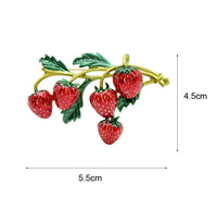 Strawberry brooch vintage look gold plated suit coat broach celebrity pin ggg58