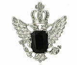 Stunning vintage look silver plated crown stone royal design brooch broach b36