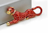 Stunning vintage look gold plated retro leopard celebrity brooch broach pin f30