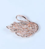Swan brooch rose gold plated vintage look stunning diamonte christmas pin jjj9