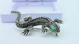 Stunning silver plated vintage look lizard gecko christmas brooch cake pin n6