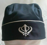 Sikh punjabi turban patka pathka khanda bandana head wrap blue colour singh
