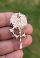 Lollipop brooch vintage look rose gold plated celebrity broach queen pin u10 new