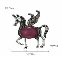 Stunning diamonte silver plated vintage look unicorn christmas brooch cake pin