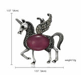 Stunning diamonte silver plated vintage look unicorn christmas brooch cake pin