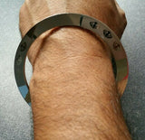 Silver plated laser engraved khandas sikh singh khalsa chakri kada bangle kara
