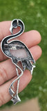 Crane brooch silver plated high end design celebrity broach vintage look pin a6