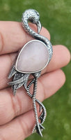 Crane brooch silver plated high end design celebrity broach vintage look pin a6