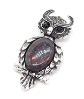 Owl brooch silver plated high end design celebrity broach vintage look pin a4new