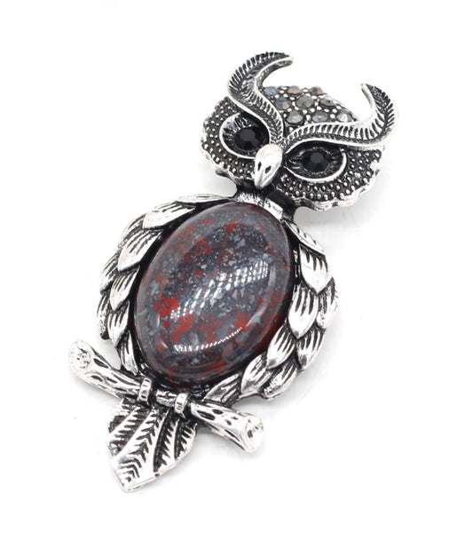 Owl brooch silver plated high end design celebrity broach vintage look pin a4new