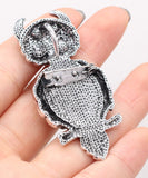 Owl brooch silver plated high end design celebrity broach vintage look pin a4new