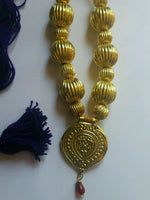 Punjabi folk cultural bhangra gidha kaintha pendant purple thread necklace n2p