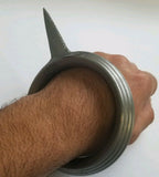 Sarbloh Kara Gatka Khalsa Heavy Warrior Kada Pure Iron Rare Singh Kaur Bracelet H5