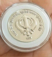 Silver plated sikh the king of kings guru gobind singh ji khalsa 1699 token coin