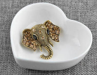 Stunning vintage look gold plated ganesh hindu brooch elephant broach pin f27