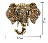 Stunning vintage look gold plated ganesh hindu brooch elephant broach pin f27