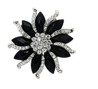 Stunning vintage look silver plated retro flower celebrity brooch broach pin j33