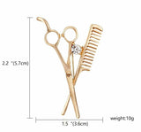 Stunning diamonte gold plated vintage look scissors christmas brooch pin b49z