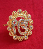 Stunning diamonte gold plated sikh eik onkar brooch cake pin x-mas singh gift hh