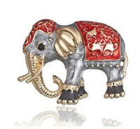 Stunning diamonte gold plated good luck elephant christmas brooch cake pin c8