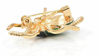 Vintage look gold plated black beetle brooch suit coat broach collar pin gift b1