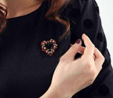 Stunning vintage look gold plated heart brooch suit coat broach pin collar ha1