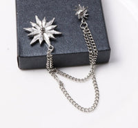 Star brooch vintage look silver gold plated suit coat broach collar pin new gg39