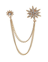 Star brooch vintage look silver gold plated suit coat broach collar pin new gg39