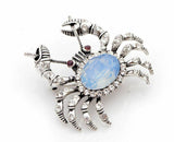 Stunning vintage look silver plated cream crab designer brooch broach pin b55s