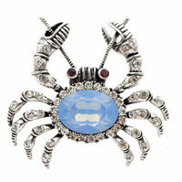 Stunning vintage look silver plated cream crab designer brooch broach pin b55s