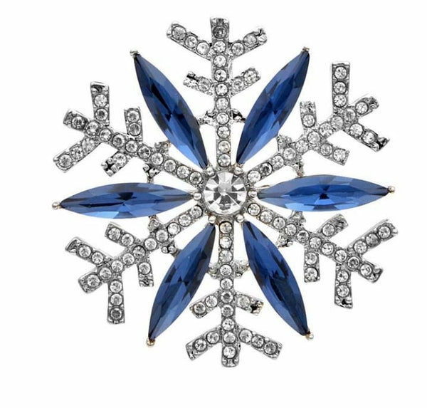 Stunning diamonte silver plated christmas elegant snow flake brooch cake pin b48