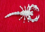 Scorpion Brooch Silver Plated Rhinestones Zodiac Star Sign Pin Gift Talisman New