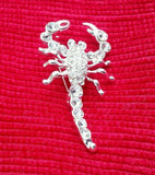 Scorpion Brooch Silver Plated Rhinestones Zodiac Star Sign Pin Gift Talisman New