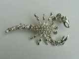 Scorpion Brooch Silver Plated Rhinestones Zodiac Star Sign Pin Gift Talisman New