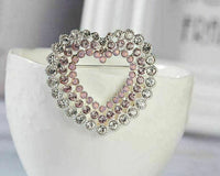 Stunning vintage look silver plated celebrity love heart brooch broach pin f6