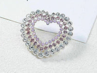 Stunning vintage look silver plated celebrity love heart brooch broach pin f6