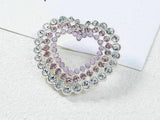 Stunning vintage look silver plated celebrity love heart brooch broach pin f6