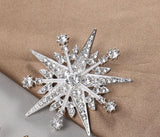 Starburst celebrity brooch pin stunning vintage look silver plated broach jjj34