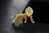 Stunning vintage look gold plated retro lion king celebrity brooch broach pin z2