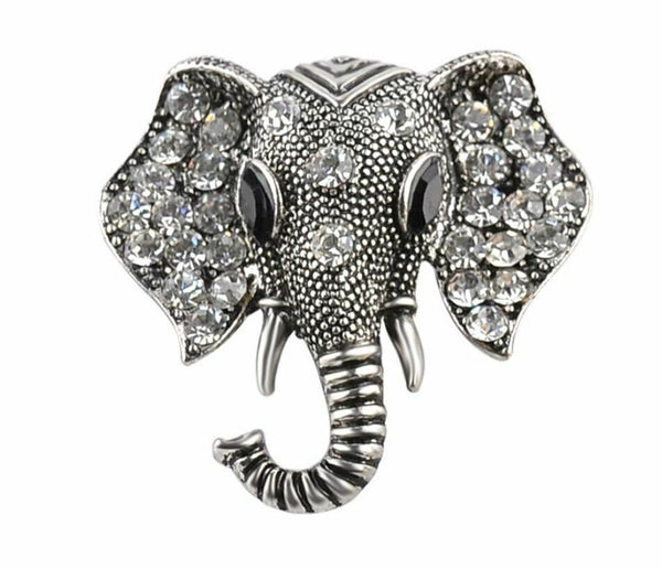 Stunning vintage look silver plated ganesh hindu brooch elephant broach pin f28
