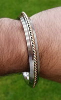 Sikh kara stainless steel twisted brass copper edge kada singh kaur bangle u7