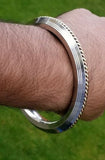 Sikh kara stainless steel twisted brass copper edge kada singh kaur bangle u7