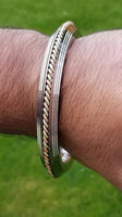 Sikh kara stainless steel twisted brass copper edge kada singh kaur bangle u7