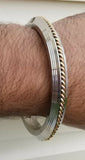 Sikh kara stainless steel twisted brass copper edge kada singh kaur bangle u7