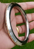Sikh kara stainless steel twisted brass copper edge kada singh kaur bangle u7