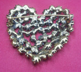 Summer special stunning diamonte vintage style gold plated heart brooch cake pin